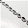 Image 2 : Silver Blue Sapphire(4.3ct) Bracelet (~length 7.5cm) (~weight 14.98g), Appraised Retail $1264 (Estim