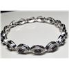 Image 3 : Silver Blue Sapphire(4.3ct) Bracelet (~length 7.5cm) (~weight 14.98g), Appraised Retail $1264 (Estim