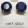 Image 1 : 14K Yellow Gold Sapphire(6.8ct) Enhanced Blue Earrings, Made in Canada, Appraised Retail $1690 (Esti