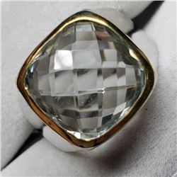 Brass Green Amethyst(5.8ct) Mens Rings Ring (~Size 7.5)