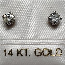 14K White Gold Diamond(0.3ct) Earrings, Made in Canada (Estimated Selling Price from $210 to $420)