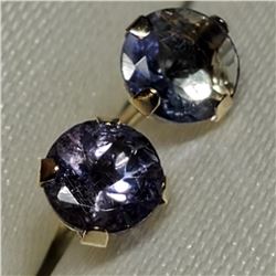 10K Yellow Gold Tanzanite(0.66ct) Fw Pearl 2 In 1 Earrings, Made in Canada