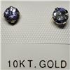 Image 2 : 10K Yellow Gold Tanzanite(0.66ct) Fw Pearl 2 In 1 Earrings, Made in Canada