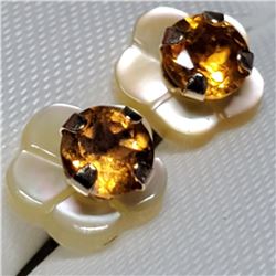 10K Yellow Gold Citrine(0.3ct) Earrings, Made in Canada