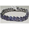 Image 3 : Silver Natural Tanzanite(16.2ct) Pear Cut Bracelet (~length 7cm) (~weight 19.95g) (Estimated Selling