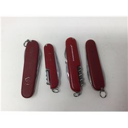 Lot of 4 Swiss Army Pocket Knives