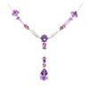 Image 1 : 6.65 ctw Multi-Colored Gemstone and Diamond Necklace - 18KT White Gold