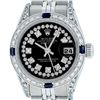 Image 1 : Rolex Ladies Stainless Steel 26MM Black String Diamond Lugs Datejust Wristwatch