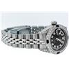 Image 3 : Rolex Ladies Stainless Steel 26MM Black String Diamond Lugs Datejust Wristwatch