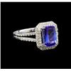 Image 1 : 14KT White Gold 1.76 ctw Tanzanite and Diamond Ring