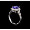 Image 4 : 14KT White Gold 1.76 ctw Tanzanite and Diamond Ring