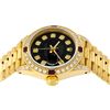 Image 3 : Rolex Ladies 18K Yellow Gold Black Diamond And Ruby President Wristwatch With Ro