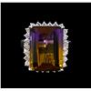 Image 2 : 11.18 ctw Ametrine Quartz and Diamond Ring - 14KT White Gold