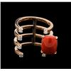 Image 2 : 14KT Rose Gold 3.06 ctw Coral and Diamond Ring