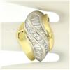 Image 8 : 18k Yellow Gold & Platinum Wavy 2.50 ctw F VS1 Baguette & Princess Diamond Ring