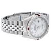 Image 4 : Rolex Mens Stainless Steel Silver MOP Roman 36MM Diamond & Ruby Datejust Wristwa