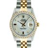 Image 1 : Rolex Mens 2 Tone 14K Mother Of Pearl Diamond 36MM Datejust Wristwatch