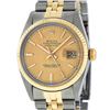 Image 2 : Rolex Mens 2 Tone 14K Champagne Linen Index 36MM Datejust Wristwatch With Rolex