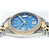 Image 3 : Rolex Mens 2 Tone 14K Blue Wave 36MM Datejust Wristwatch