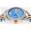 Image 6 : Rolex Mens 2 Tone 14K Blue Wave 36MM Datejust Wristwatch