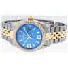 Image 9 : Rolex Mens 2 Tone 14K Blue Wave 36MM Datejust Wristwatch