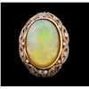 Image 2 : 22.36 ctw Opal and Diamond Ring - 14KT Rose Gold