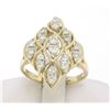 Image 3 : 14k Solid Gold Marquise Shaped Diamond Dinner Ring w/ Floating Diamond Settings