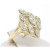 Image 4 : 14k Solid Gold Marquise Shaped Diamond Dinner Ring w/ Floating Diamond Settings