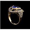 Image 4 : 3.06 ctw Sapphire and Diamond Ring - 18KT Yellow Gold