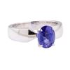 Image 1 : 2.04 ctw Blue Sapphire Ring - Platinum