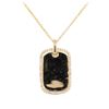 Image 1 : 0.20 ctw Diamond Dog Tag Pendant with Chain - 14KT Yellow Gold