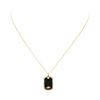 Image 2 : 0.20 ctw Diamond Dog Tag Pendant with Chain - 14KT Yellow Gold