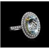 Image 1 : 14KT Two-Tone Gold 5.13 ctw Aquamarine and Diamond Ring