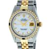 Image 1 : Rolex Mens 2 Tone MOP String Diamond & Sapphire 36MM Datejust Wristwatch