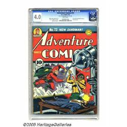 Adventure Comics #72 (DC, 1942) CGC VG 4.0 White pages.	