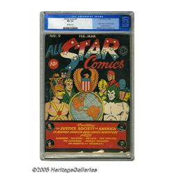 All Star Comics #9 (DC, 1942) CGC FN- 5.5 Off-white pag