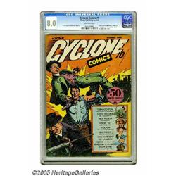Cyclone Comics #1 (Bilbara, 1940) CGC VF 8.0 Off-white