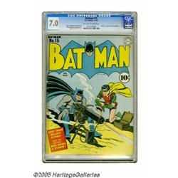 Batman #15 (DC, 1943) CGC FN/VF 7.0 Off-white to white