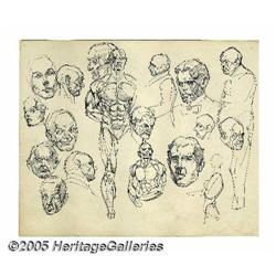 Gil Kane - Anatomy Sketches Original Art (undated). Gil