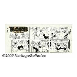 Chic Young Studio - Blondie Sunday Comic Strip Original
