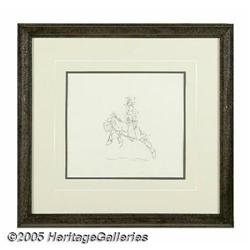 Pecos Bill Original Pencil Animation Drawing (Walt Disn