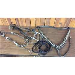 Two, Studded Bridles with a Breast Collar