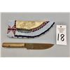Image 10 : Beaded and Tacked Knife Sheath with Knife
