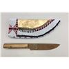 Image 1 : Beaded and Tacked Knife Sheath with Knife
