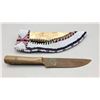 Image 2 : Beaded and Tacked Knife Sheath with Knife