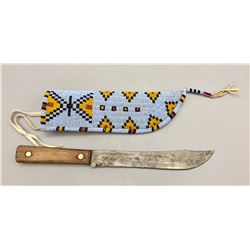 Beaded Knife Sheath with Knife