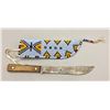 Image 1 : Beaded Knife Sheath with Knife