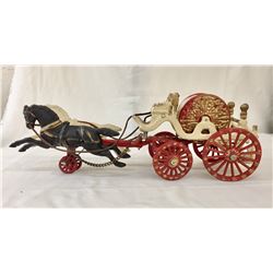 Antique Cast Iron Fire Wagon Toy