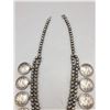 Image 4 : Coin Squash Blossom Necklace with Nice Turquoise