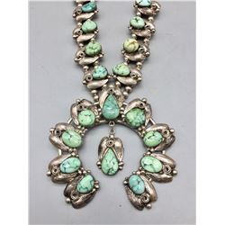 Vintage Sterling Silver Squash Blossom Necklace